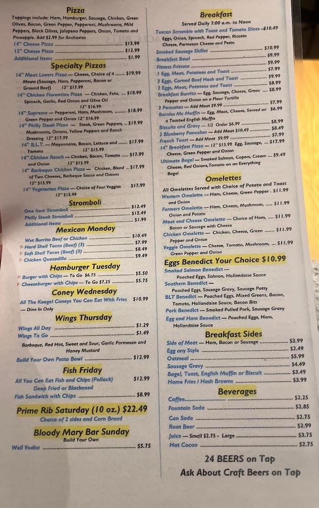 Barnacle Bill's Menu image 3